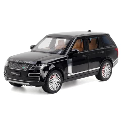 Aetron 1:24 Land Range Diecast Car Model – Black | Alloy Metal Replica with Lights, Sounds & Opening Doors