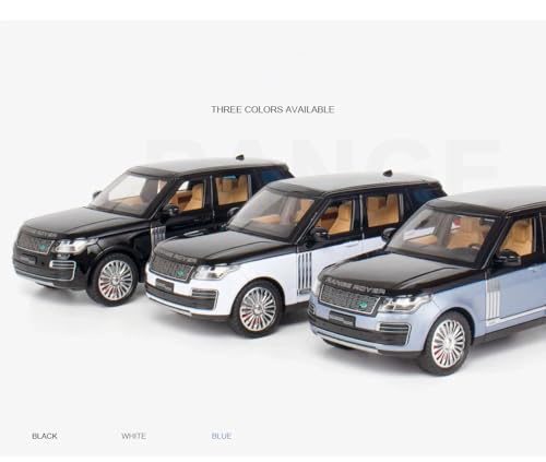 Aetron 1:24 Land Range Diecast Car Model – Black | Alloy Metal Replica with Lights, Sounds & Opening Doors