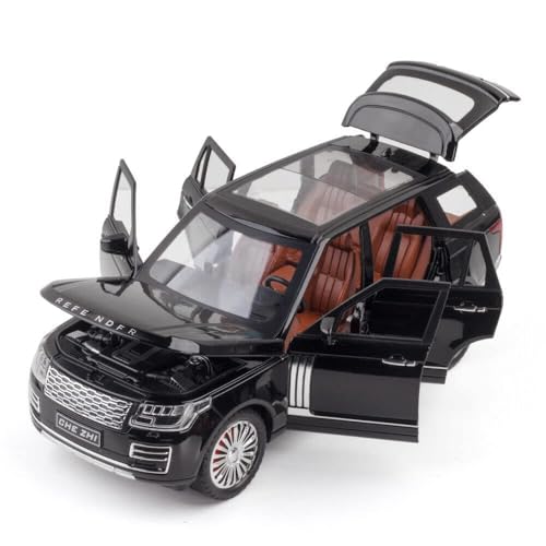 Aetron 1:24 Land Range Diecast Car Model – Black | Alloy Metal Replica with Lights, Sounds & Opening Doors