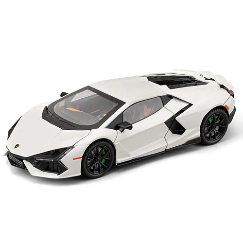 Aetron Revuelto Inspired Scale Luxury Sports Car Toy Model 1:24 – Die-Cast Metal Body with Openable Doors & Pull-Back Action (White)