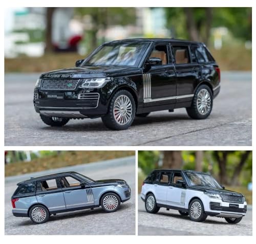 Aetron 1:24 Land Range Diecast Car Model – Black | Alloy Metal Replica with Lights, Sounds & Opening Doors