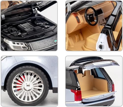 Aetron 1:24 Land Range Diecast Car Model – Black | Alloy Metal Replica with Lights, Sounds & Opening Doors