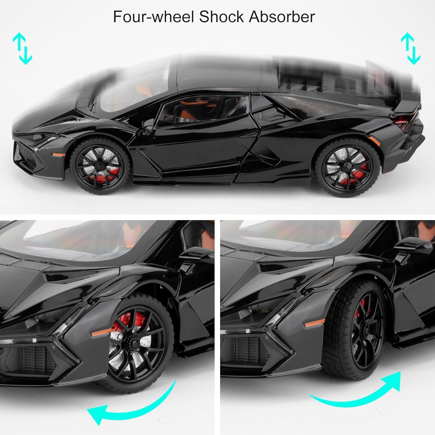 Aetron 1:24 Scale Luxury Sports Car – Revuelto Inspired (Red & Black)